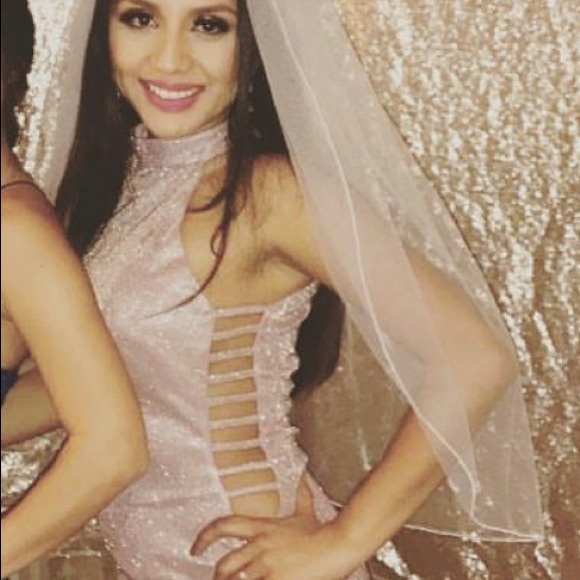 Entry pink glitter shiny dress Midi - Picture 5 of 5